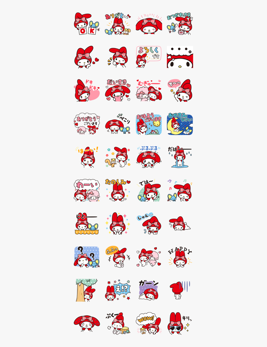 Red Riding Hood - My Melody Line Stickers, Transparent Clipart
