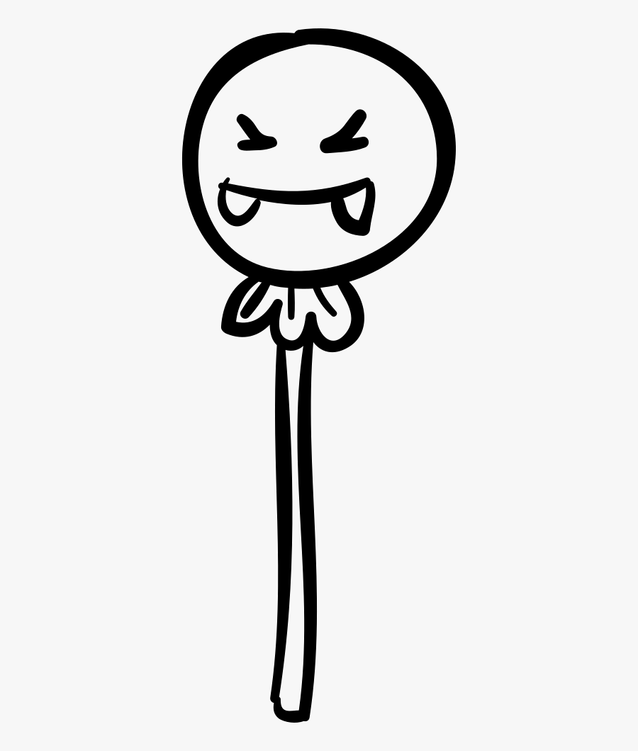 Halloween Lollipop With A Face With Fangs, Transparent Clipart