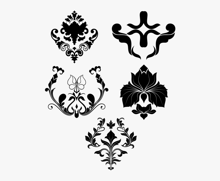 Victorian, Art Deco, Corner, Dividers, Frames - Transparent Batik Vector Png, Transparent Clipart