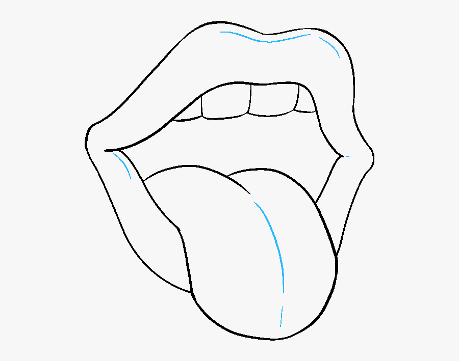 Mouth With Tongue Drawing, Transparent Clipart