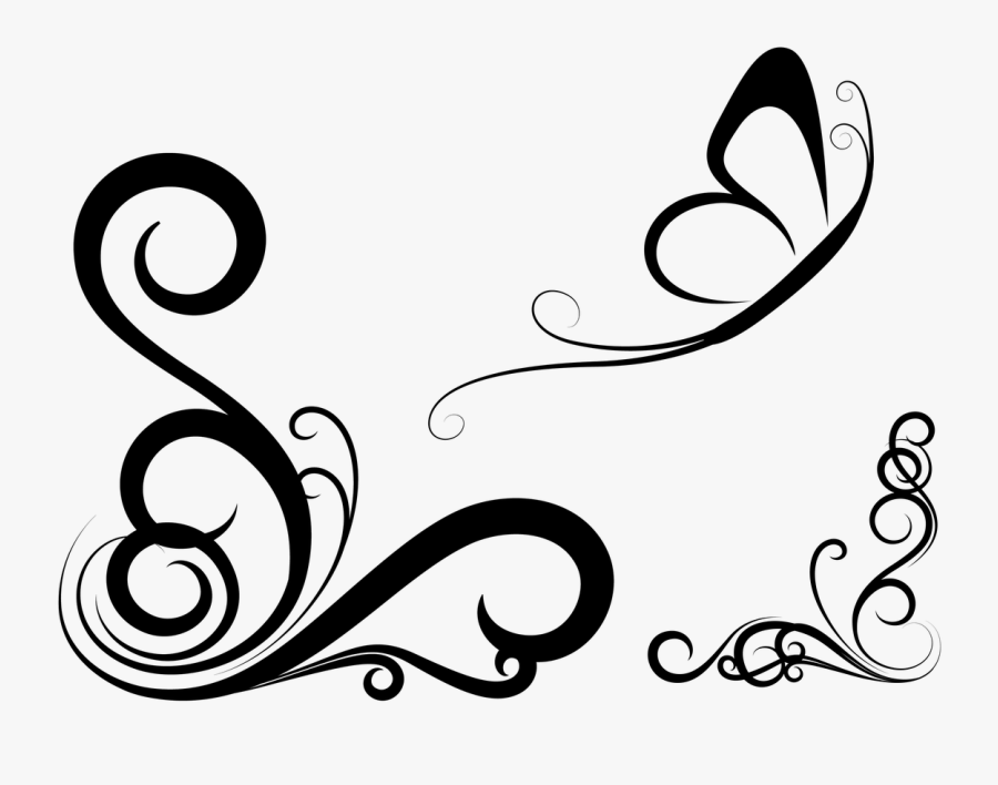 Victorian Art Deco Corner Free Picture - Border Corner Flower Design Black And White, Transparent Clipart