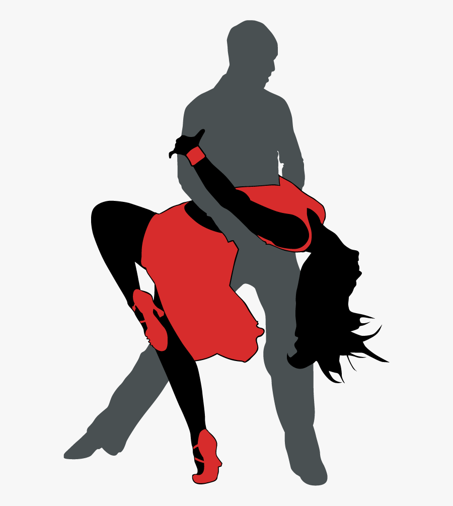 Latin Dance Silhouette Red, Transparent Clipart