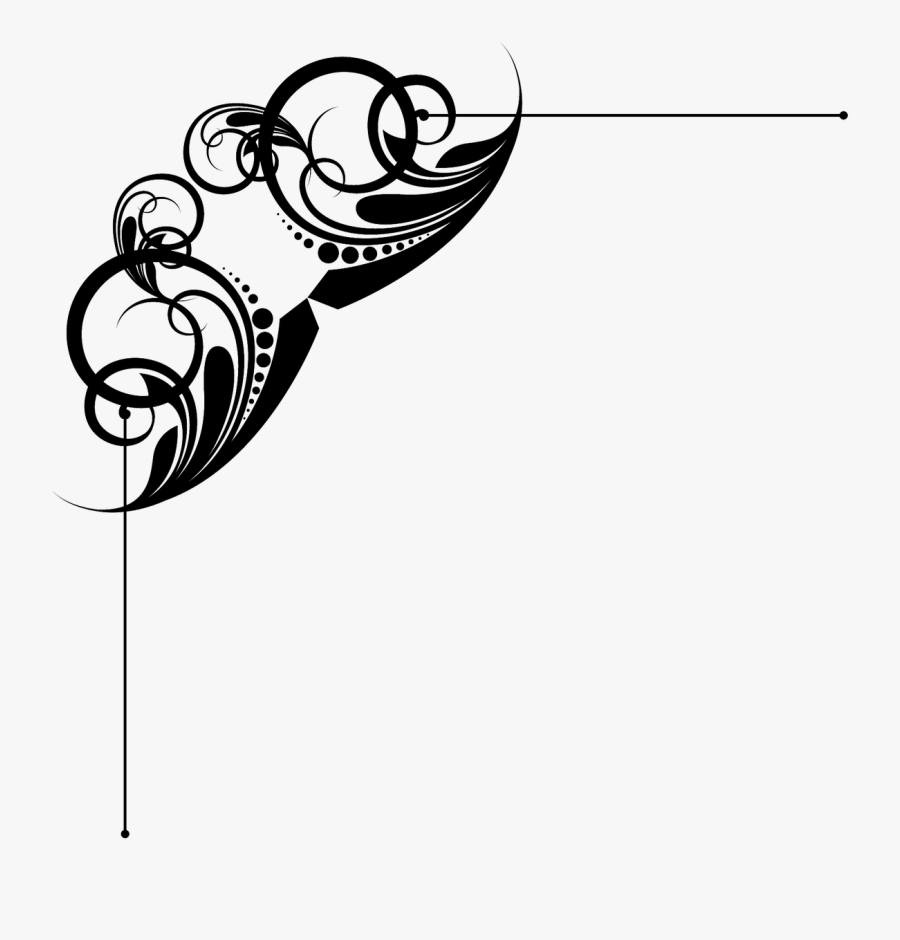 Corner Decoration Decorative Free Picture - Ornament Line Png, Transparent Clipart