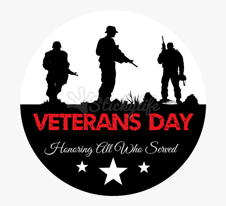 Veterans Day Static Cling - Silhouette, Transparent Clipart