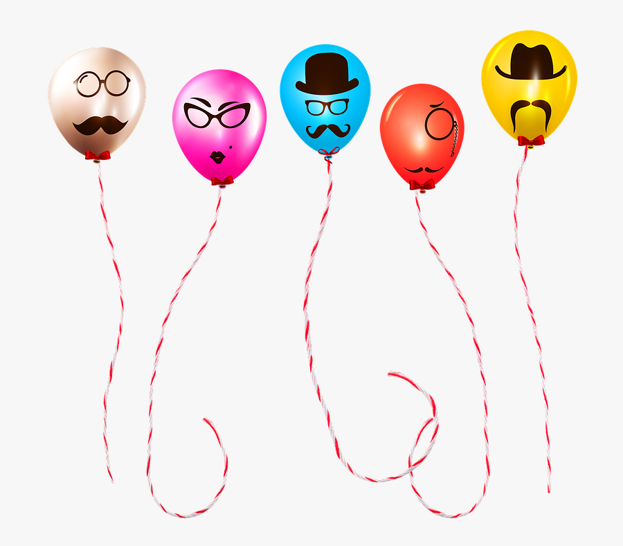 Balloons With Faces, Funny Balloons, Birthday, Balloons - Balloon, Transparent Clipart