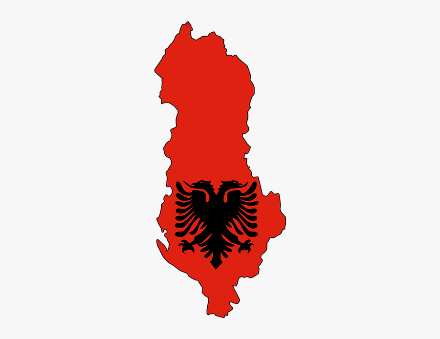 Albania, Map, Flag, Land, Country, Borders - Albanian Flag, Transparent Clipart