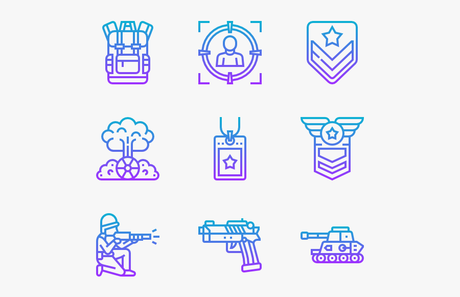 Military - Icon Modern, Transparent Clipart