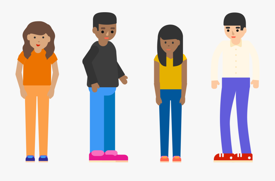 4 People Standing Clipart , Png Download - Group Of 4 People Clipart, Transparent Clipart