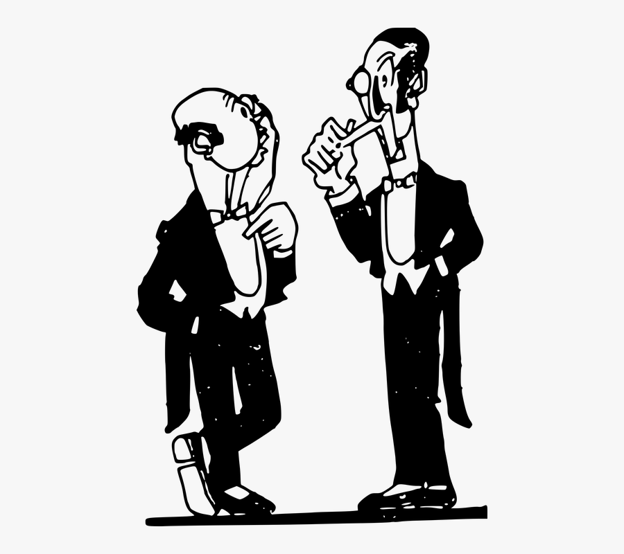 Cartoon, Gentlemen, Gents, Man, Men, People, Standing - Two Men Talking Cartoon Png, Transparent Clipart
