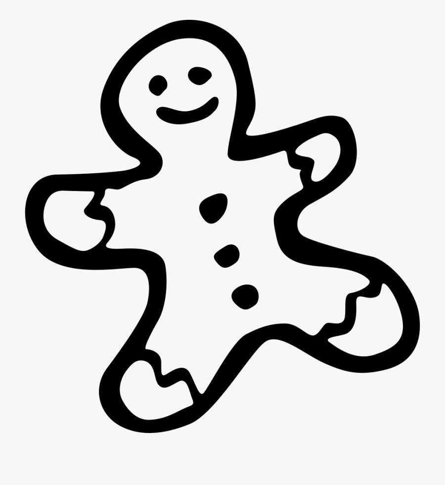 Gingerbread Man Biscuit - Cookie Man Hand Drawn Transparent, Transparent Clipart
