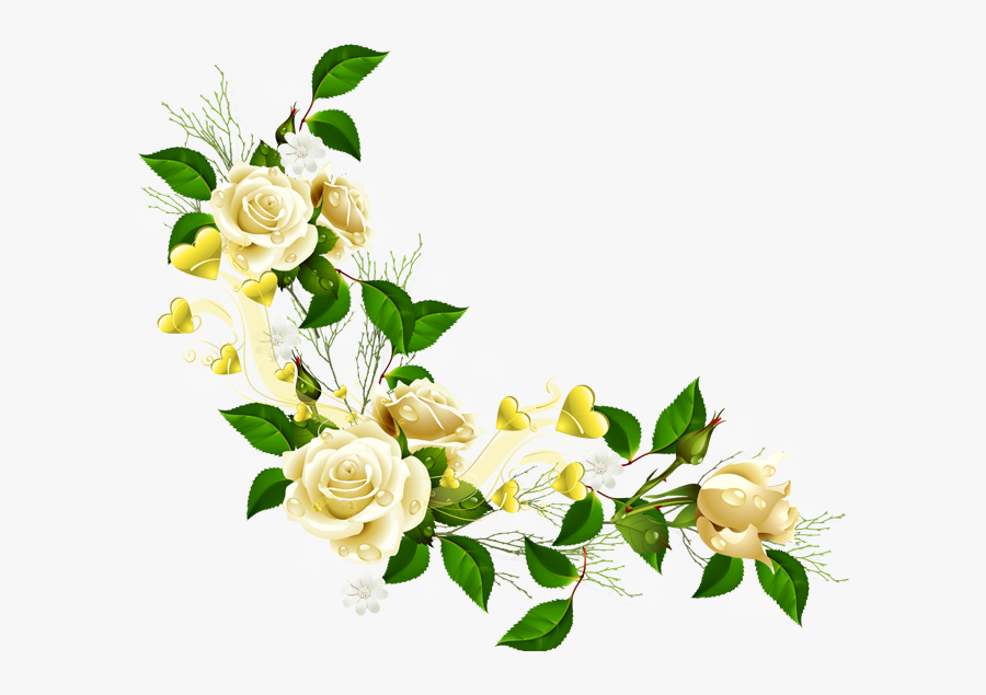 Border Flowers Clip Art - Transparent Background Roses Border, Transparent Clipart