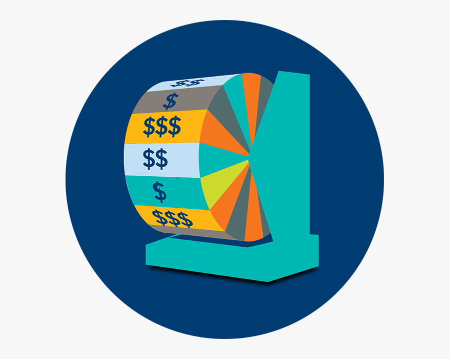 A Wheel Is Shown With Various Prize Amounts - Circle, Transparent Clipart