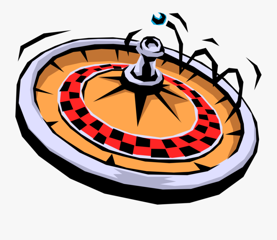 Vector Illustration Of Casino Gambling Games Of Chance - Roulette Wheel Clip Art, Transparent Clipart