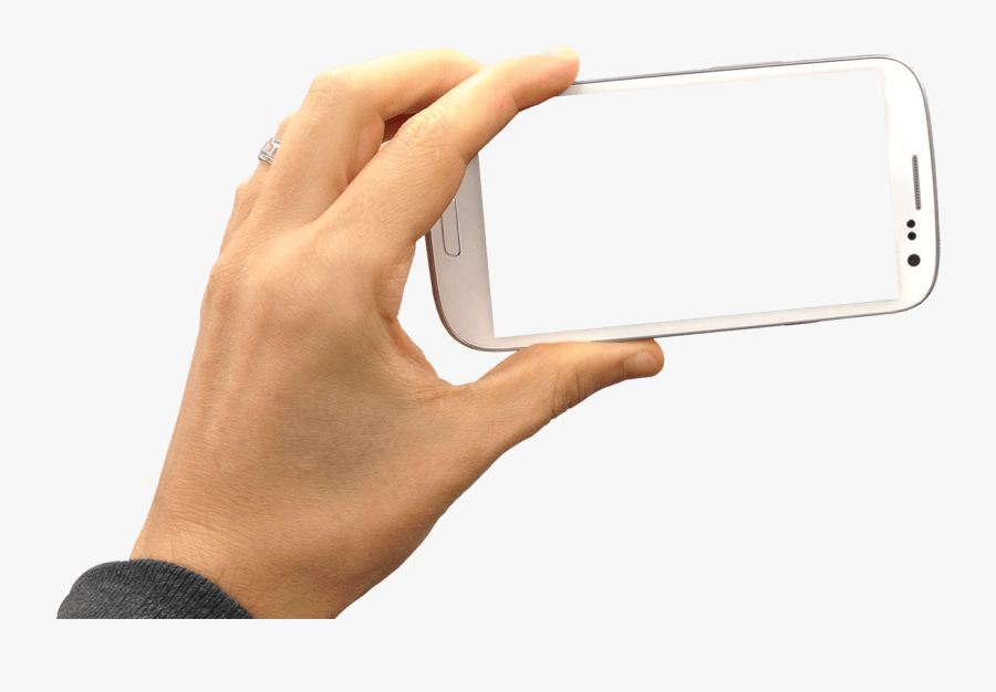 Hand Holding Smartphone Landscape Transparent Png - Transparent Background Hands Png Hd, Transparent Clipart