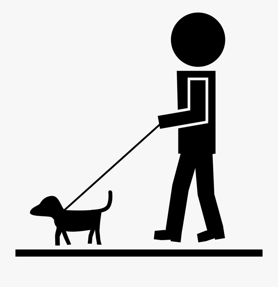Man With Pet Dog - Walking And Talking Icon, Transparent Clipart