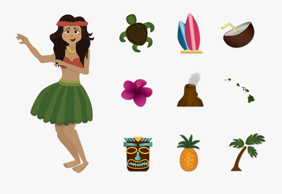 Hawaii Iconic Symbols, Transparent Clipart