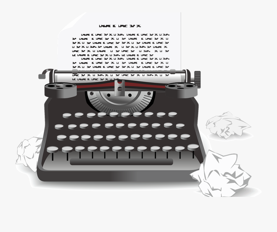 Typewriter With Paper Clip Art, Transparent Clipart