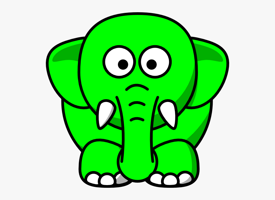Elephants Clipart Green - Cartoon Elephant, Transparent Clipart