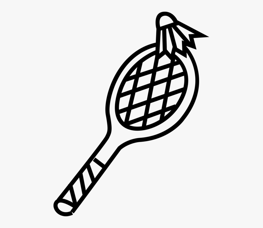 Vector Illustration Of Sport Of Badminton Racket Or - Draw A Badminton Bat, Transparent Clipart