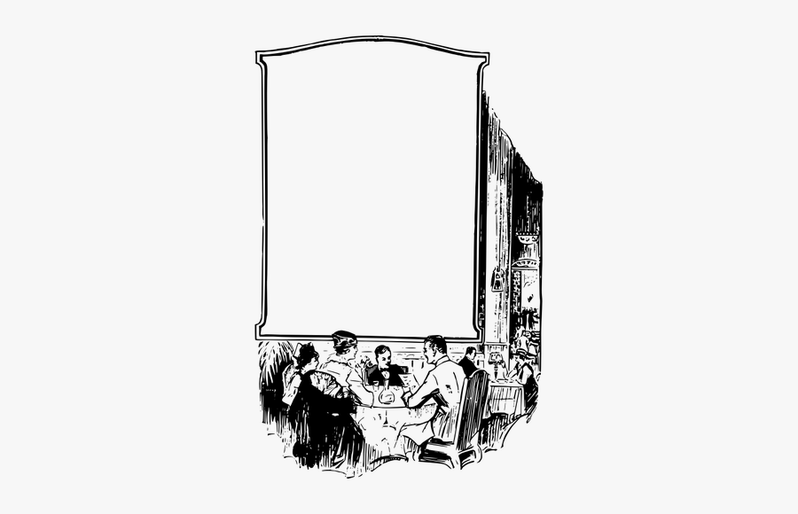Family At Restaurant - Clip Art, Transparent Clipart