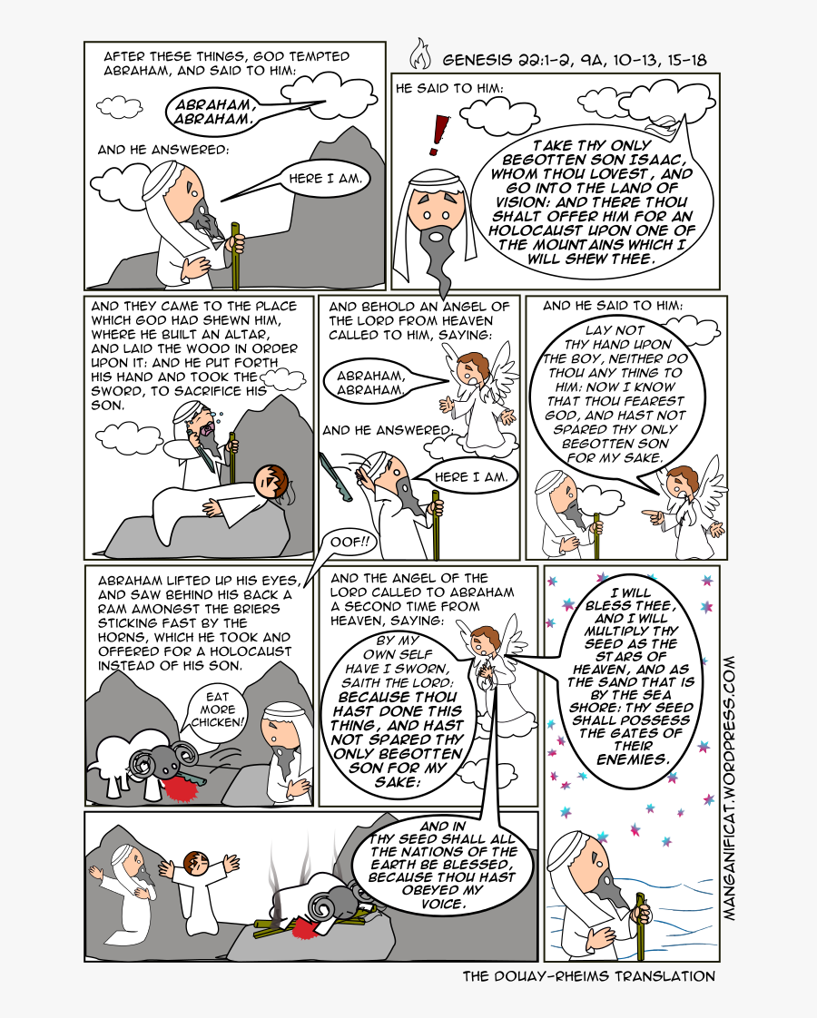 2lentreading1 - Angel Comes To Abraham's Sacrifice In Comic Strop, Transparent Clipart