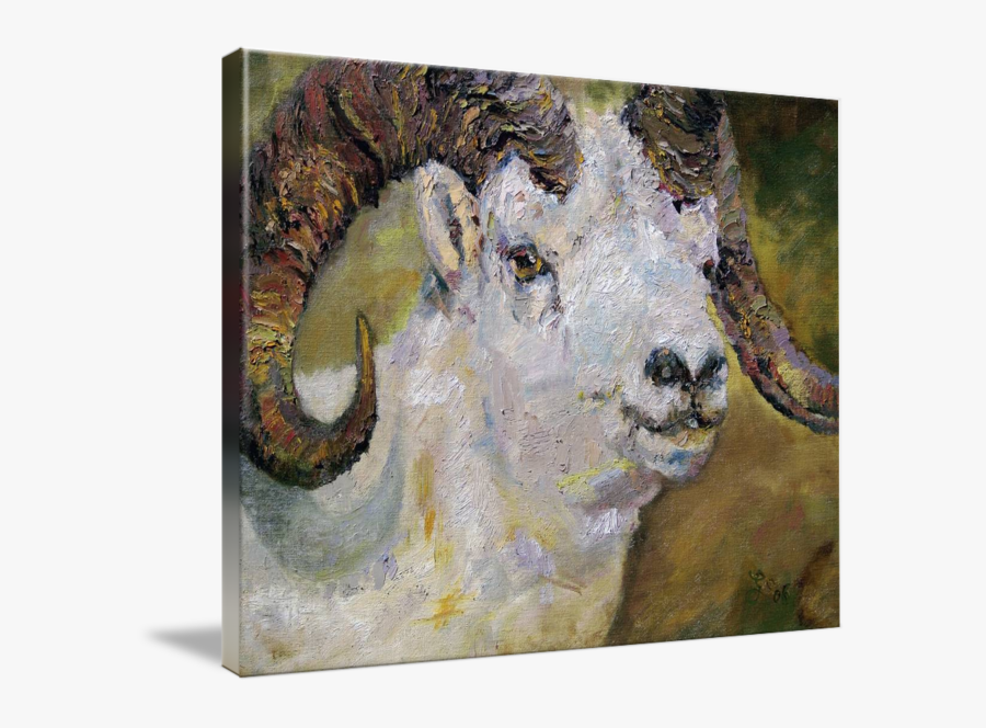 Dall Sheep Ram Oil Painting By Ginette By Ginette Callaway - Dall Sheep Ram Oil Painting, Transparent Clipart
