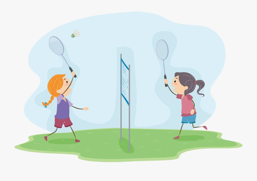 Badminton Play Clip Art - Drawing Of Badminton Player, Transparent Clipart
