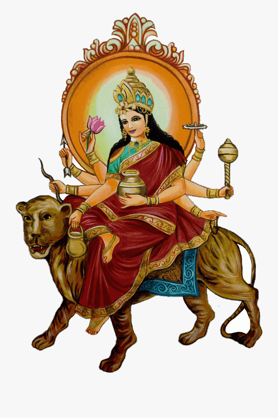 Durga Drawing Goddess Clip Freeuse - Goddess Kushmanda, Transparent Clipart