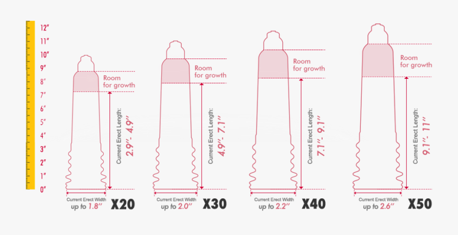 Bathmate X20 Size Chart, Transparent Clipart