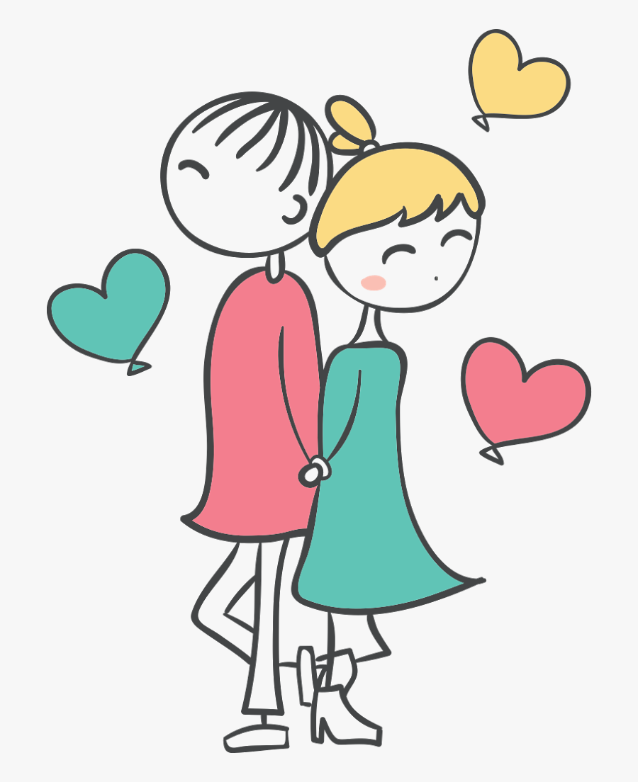 Clip Art Desenho De Noivinhos Para - Pareja De Enamorados Png, Transparent Clipart