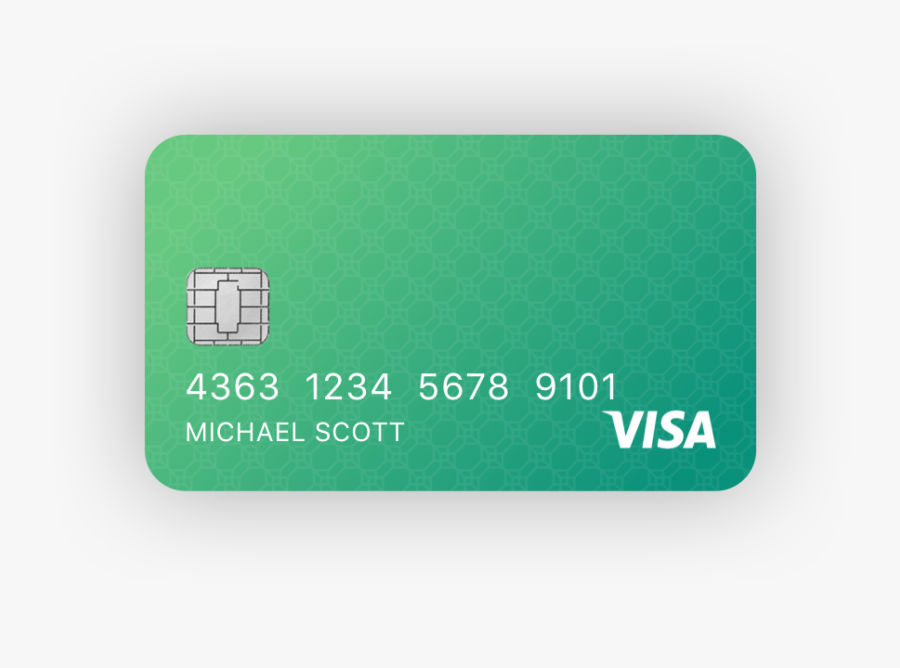 Debit Card - Green - Visa - Green Atm Card Png, Transparent Clipart