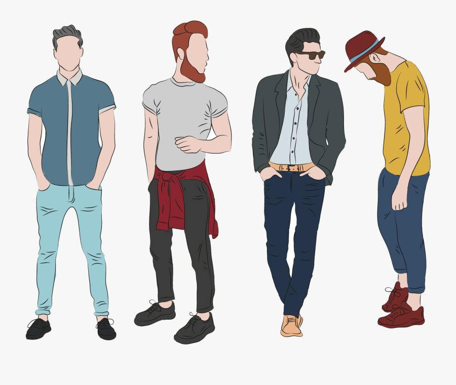Fashion Men Illustration Design Clothing Formal Clipart - Men Clothes Vector Png, Transparent Clipart