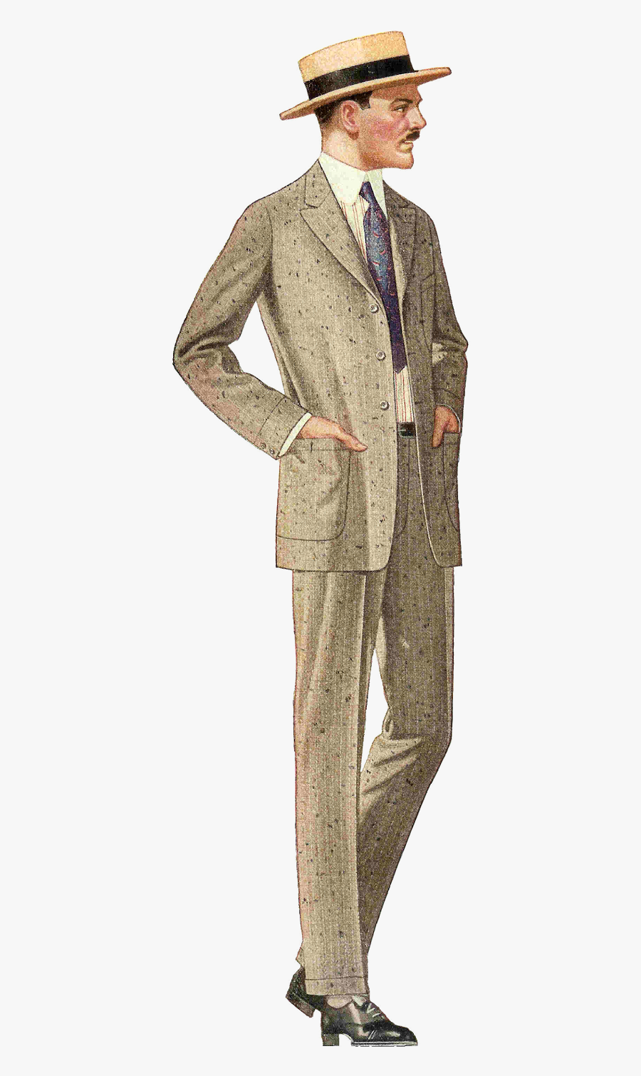 Men Edwardian Clothing, Transparent Clipart