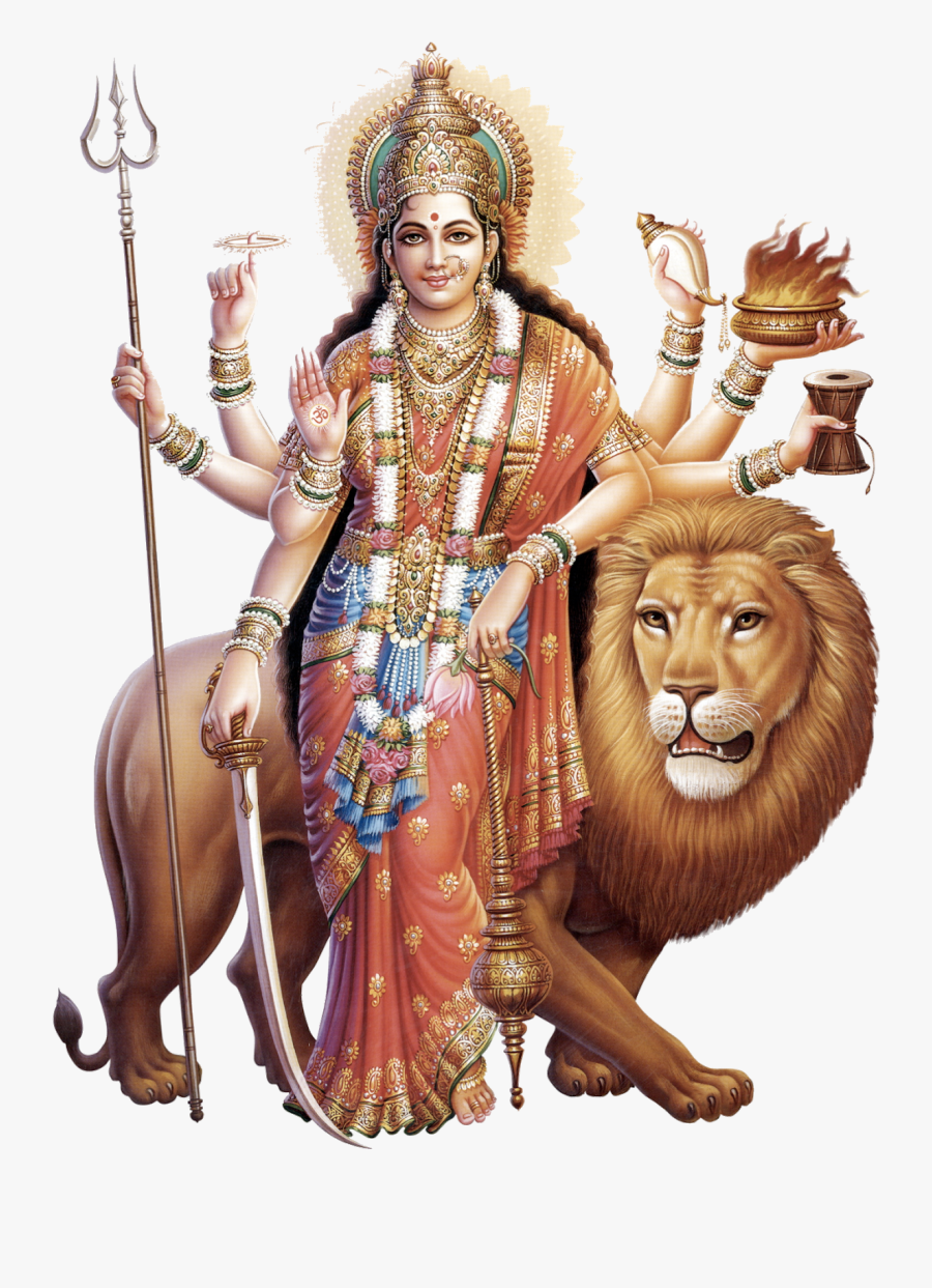 Maa Durga Image Png - Durga Devi With Lion Png, Transparent Clipart