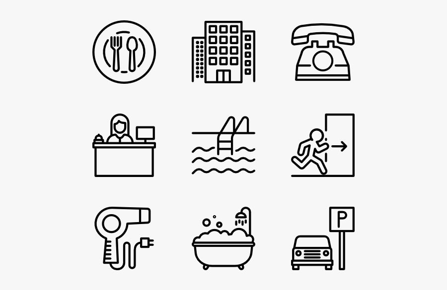 Hotel Icons Png, Transparent Clipart