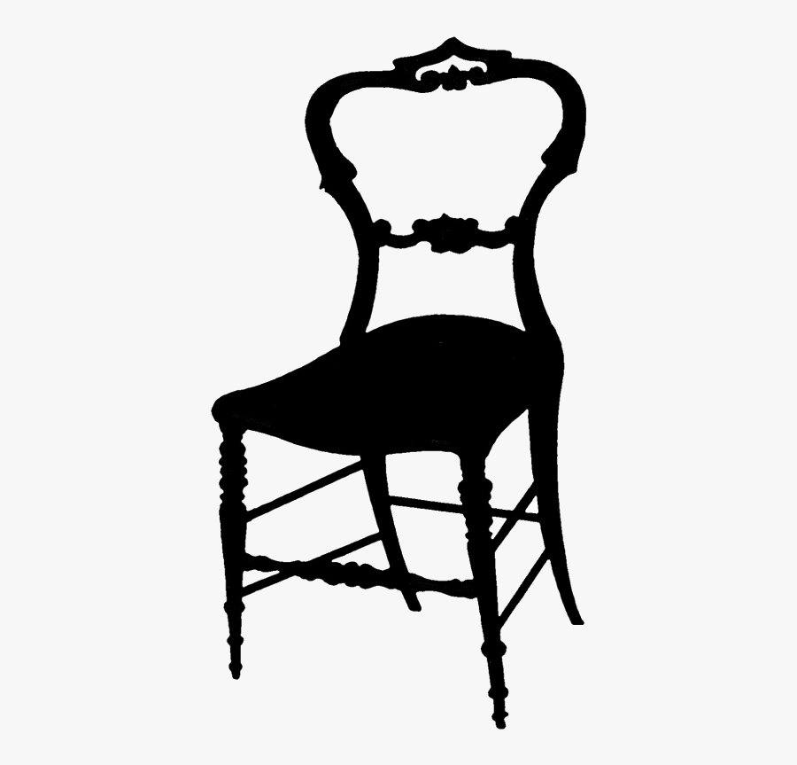 Vintage Silhouette, Silhouette Files, Stencil Templates, - Vintage Chair Silhouette, Transparent Clipart