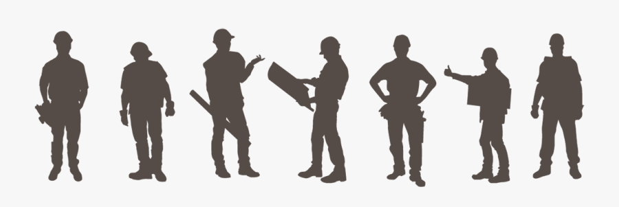 Hire On-demand As Workers - Construction Workers Silhouette, Transparent Clipart
