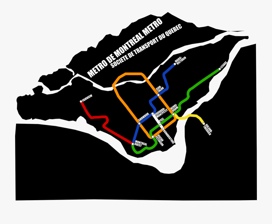 Montreal Metro Fantasy Map, Transparent Clipart