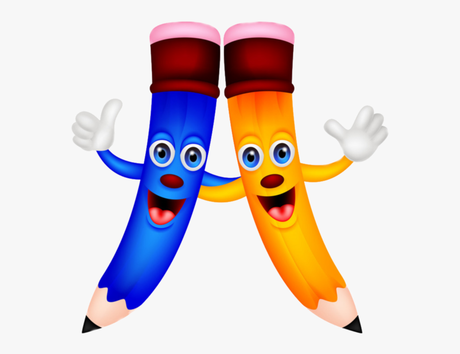 Transparent School Cartoon Clipart - Happy Cartoon Pencil, Transparent Clipart