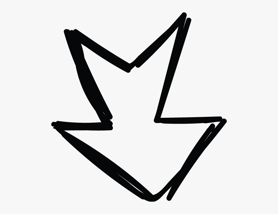 Arrow With Short Wedge Tail Doodle, Transparent Clipart