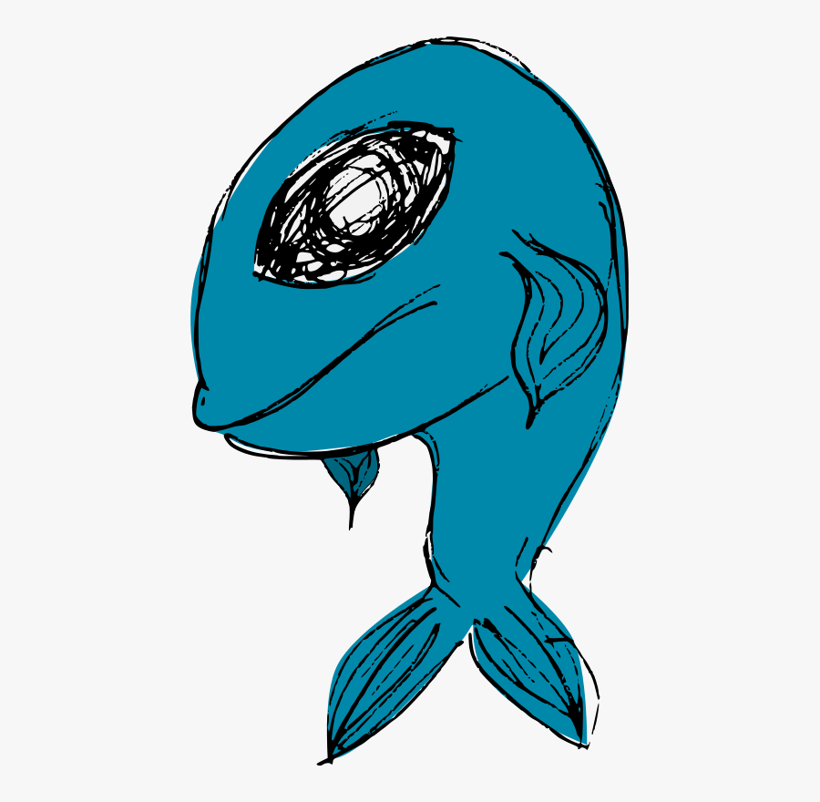Blue Cartoon Fish Vector Illustration - Clip Art, Transparent Clipart