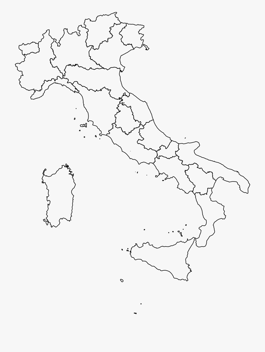 Italian Regional Map Big - Italy Map Png, Transparent Clipart