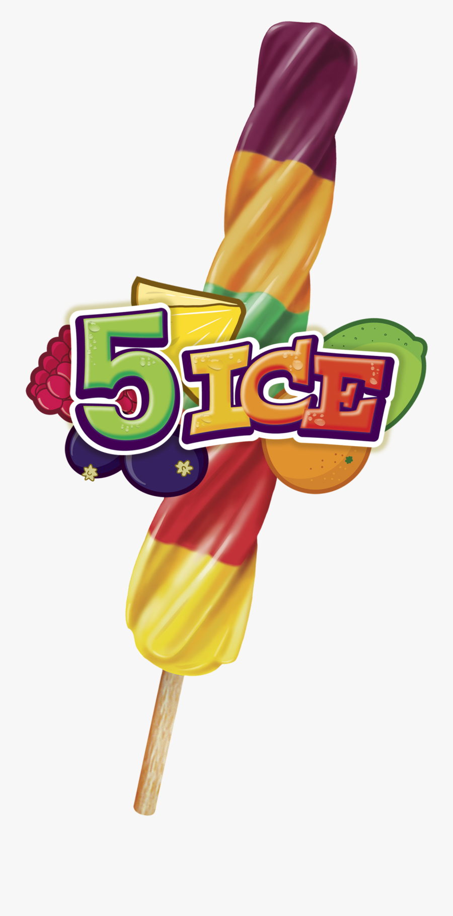 5 Ice Lolly - Fruit Pastilles Ice Cream, Transparent Clipart