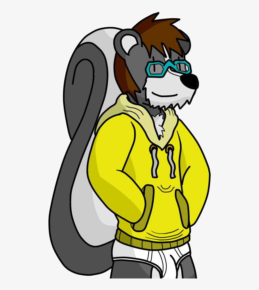 Skunk Fursona Doodle Redesigned - Cartoon, Transparent Clipart