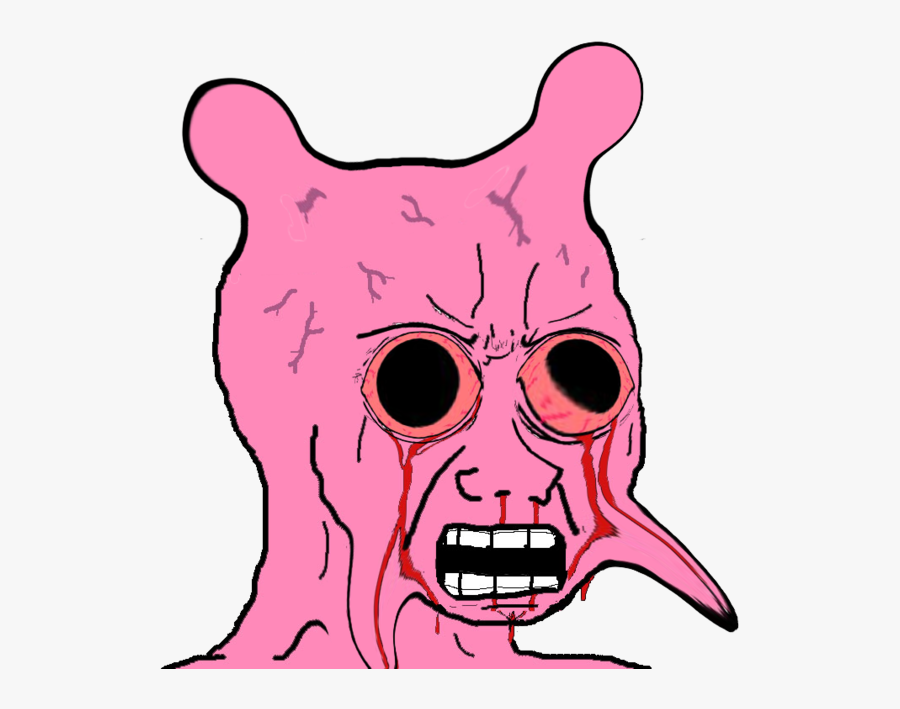 Transparent Angry Face Meme Png - Pink Wojak, Transparent Clipart