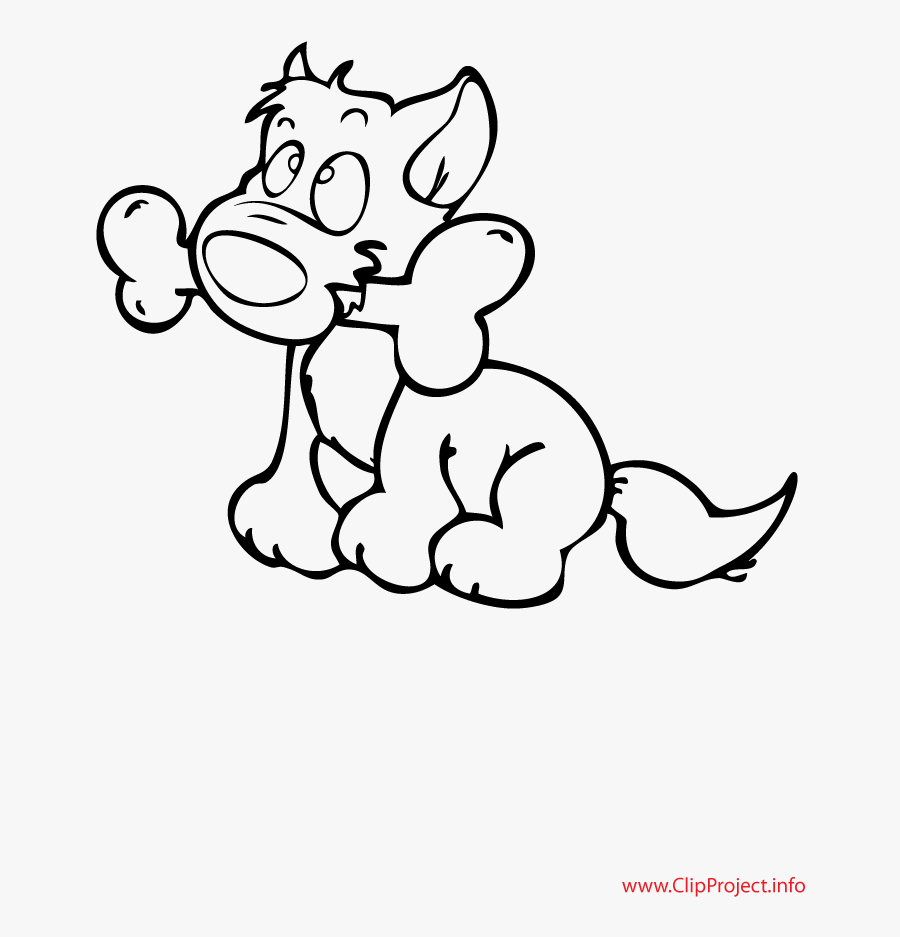 Dog And Bone Coloring Page - Imagenes De Perro Con Hueso Para Colorear, Transparent Clipart