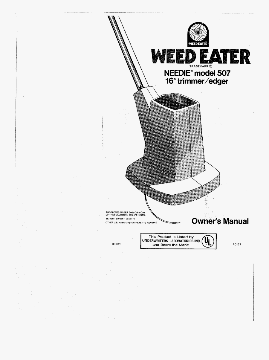 Weed Eater Needie Manual, Transparent Clipart