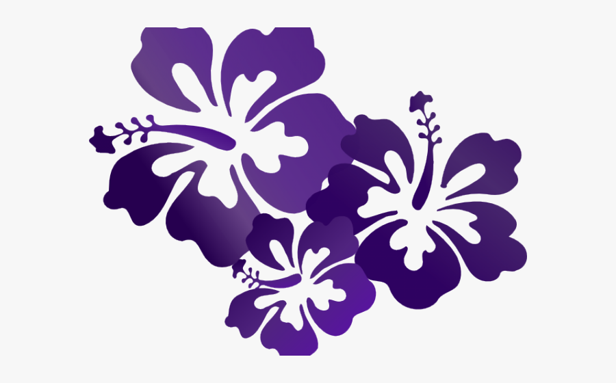 Hibiscus Flower Cliparts - Purple Floral Vector Png, Transparent Clipart
