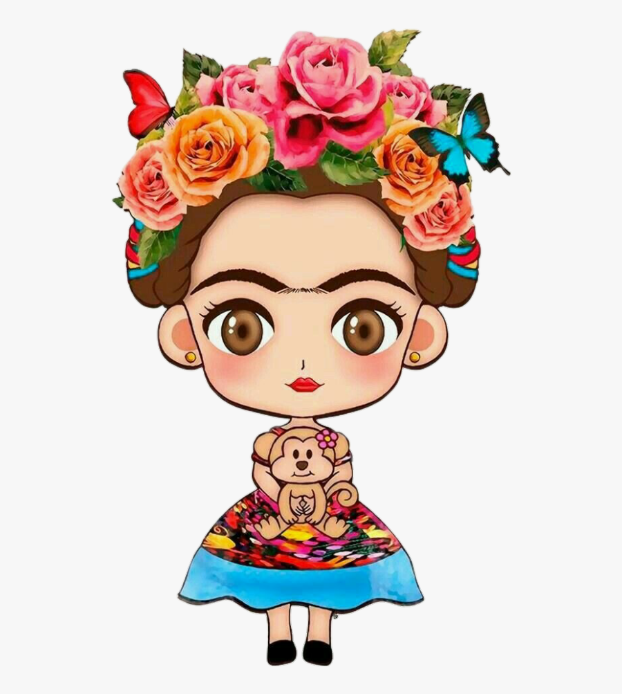 #fridakahlo #girl #mexican #flowe#tumblr - Cute Frida Kahlo Drawings, Transparent Clipart