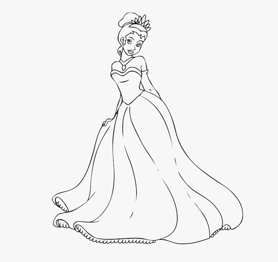 Princess Tiana Coloring Pages - Snow White Pencil Drawing, Transparent Clipart